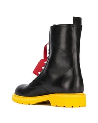 schwarze Lederarbeitsstiefel von Off-White