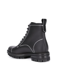 schwarze Lederarbeitsstiefel von DSQUARED2