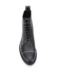 schwarze Lederarbeitsstiefel von DSQUARED2