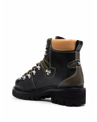 schwarze Lederarbeitsstiefel von DSQUARED2