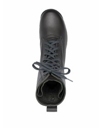 schwarze Lederarbeitsstiefel von Jil Sander