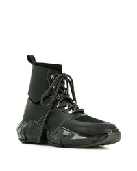 schwarze Lederarbeitsstiefel von Jimmy Choo