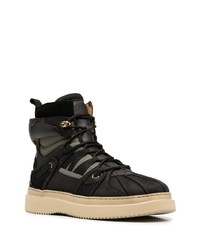 schwarze Lederarbeitsstiefel von Buscemi