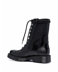 schwarze Lederarbeitsstiefel von Vetements