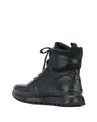 schwarze Lederarbeitsstiefel von Officine Creative