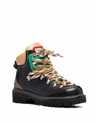 schwarze Lederarbeitsstiefel von DSQUARED2