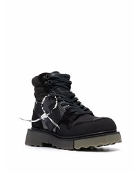 schwarze Lederarbeitsstiefel von Off-White