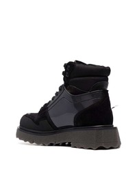 schwarze Lederarbeitsstiefel von Off-White