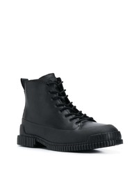 schwarze Lederarbeitsstiefel von Camper