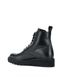 schwarze Lederarbeitsstiefel von Giuseppe Zanotti