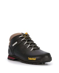 schwarze Lederarbeitsstiefel von Timberland