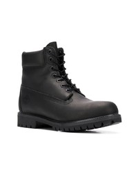 schwarze Lederarbeitsstiefel von Timberland