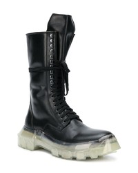 schwarze Lederarbeitsstiefel von Rick Owens