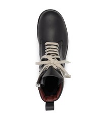 schwarze Lederarbeitsstiefel von Rick Owens