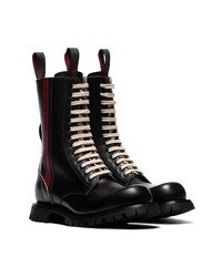 schwarze Lederarbeitsstiefel von Gucci