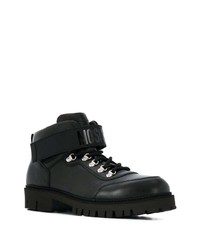 schwarze Lederarbeitsstiefel von Moschino