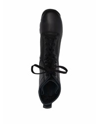 schwarze Lederarbeitsstiefel von Jil Sander