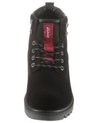 schwarze Lederarbeitsstiefel von Levi's