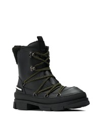 schwarze Lederarbeitsstiefel von DSQUARED2