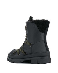 schwarze Lederarbeitsstiefel von DSQUARED2