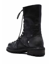 schwarze Lederarbeitsstiefel von DSQUARED2