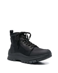 schwarze Lederarbeitsstiefel von Calvin Klein