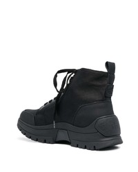 schwarze Lederarbeitsstiefel von Calvin Klein