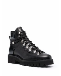 schwarze Lederarbeitsstiefel von DSQUARED2