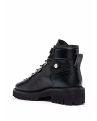 schwarze Lederarbeitsstiefel von DSQUARED2