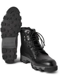 schwarze Lederarbeitsstiefel von Balenciaga