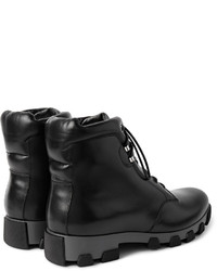 schwarze Lederarbeitsstiefel von Balenciaga