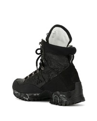 schwarze Lederarbeitsstiefel von Premiata