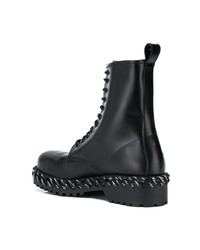 schwarze Lederarbeitsstiefel von Balenciaga