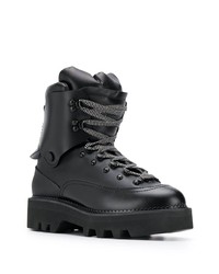 schwarze Lederarbeitsstiefel von DSQUARED2