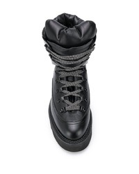 schwarze Lederarbeitsstiefel von DSQUARED2