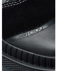 schwarze Lederarbeitsstiefel von Jimmy Choo