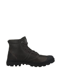 schwarze Lederarbeitsstiefel von Palladium