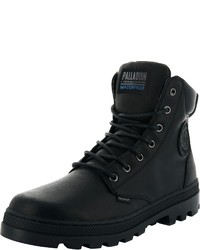 schwarze Lederarbeitsstiefel von Palladium