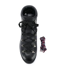 schwarze Lederarbeitsstiefel von Moncler