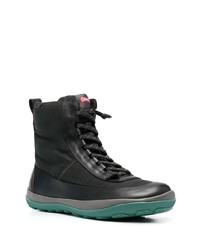 schwarze Lederarbeitsstiefel von Camper