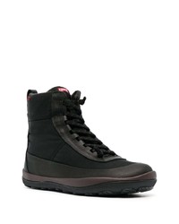 schwarze Lederarbeitsstiefel von Camper