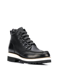 schwarze Lederarbeitsstiefel von DSQUARED2