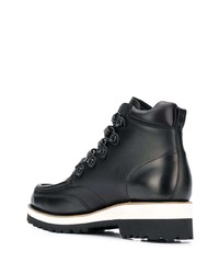 schwarze Lederarbeitsstiefel von DSQUARED2