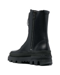 schwarze Lederarbeitsstiefel von MONCLE