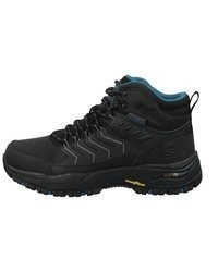 schwarze Lederarbeitsstiefel von Skechers