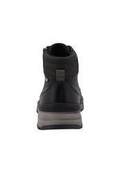 schwarze Lederarbeitsstiefel von Tom Tailor