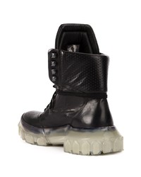 schwarze Lederarbeitsstiefel von Rick Owens