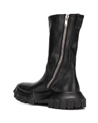 schwarze Lederarbeitsstiefel von Rick Owens