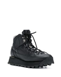 schwarze Lederarbeitsstiefel von Acne Studios