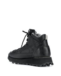 schwarze Lederarbeitsstiefel von Acne Studios